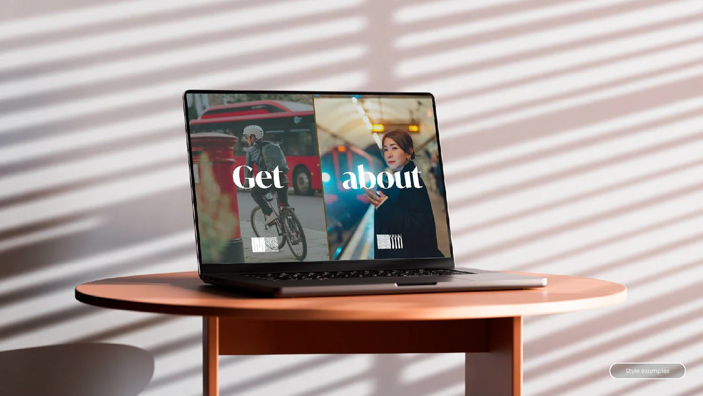 Lifestyle mockup showing the Portsea identity across a get about campaign.